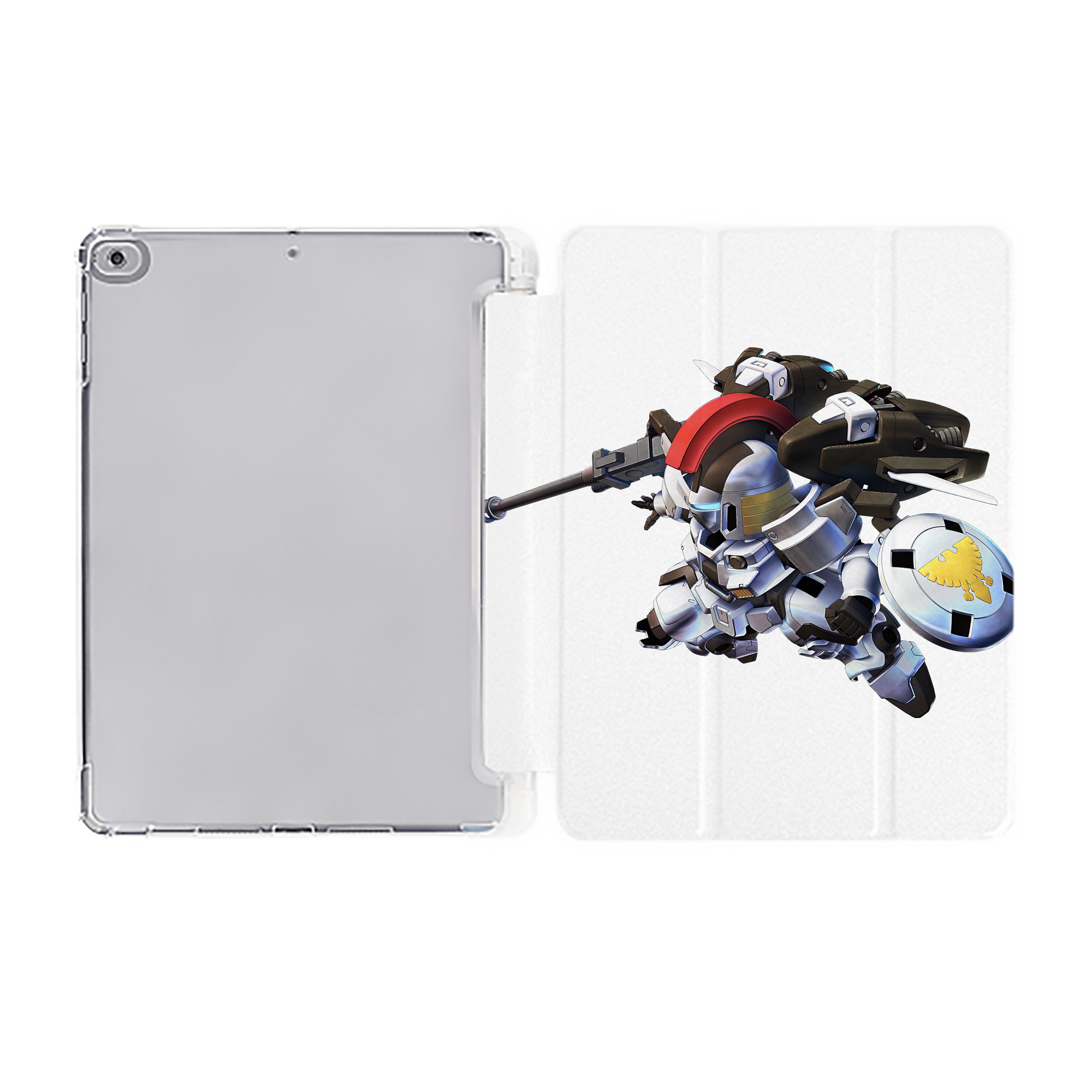 （画像用） 機動戦士ガンダム Mobile Suit Gundam IPad ケース ペン収納付き 三つ折りスタンド PUレザー×シリコン 対応機種9.5/10.5/10.9インチ